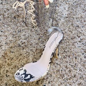New ! Clear transparent. Snake skin heels !